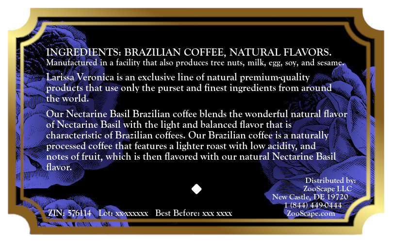 Nectarine Basil Brazilian Coffee <BR>(Single Serve K-Cup Pods)