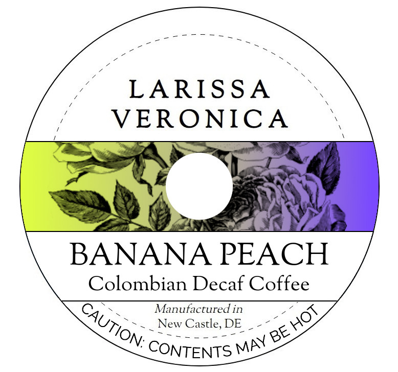 Banana Peach Colombian Decaf Coffee <BR>(Single Serve K-Cup Pods)