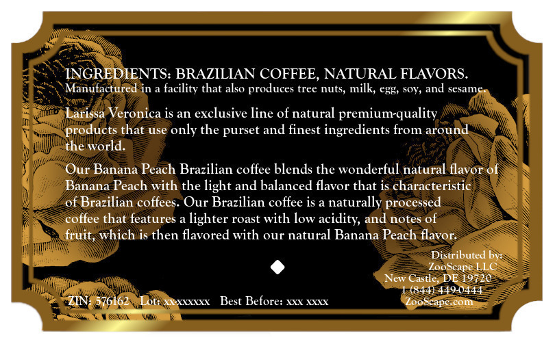 Banana Peach Brazilian Coffee <BR>(Single Serve K-Cup Pods)