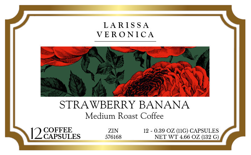 Strawberry Banana Medium Roast Coffee <BR>(Single Serve K-Cup Pods) - Label