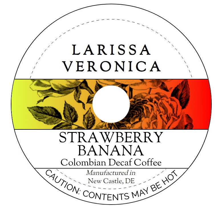 Strawberry Banana Colombian Decaf Coffee <BR>(Single Serve K-Cup Pods)