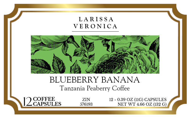 Blueberry Banana Tanzania Peaberry Coffee <BR>(Single Serve K-Cup Pods) - Label
