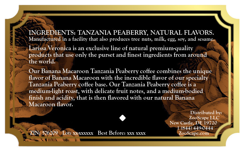 Banana Macaroon Tanzania Peaberry Coffee <BR>(Single Serve K-Cup Pods)