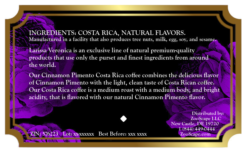 Cinnamon Pimento Costa Rica Coffee <BR>(Single Serve K-Cup Pods)