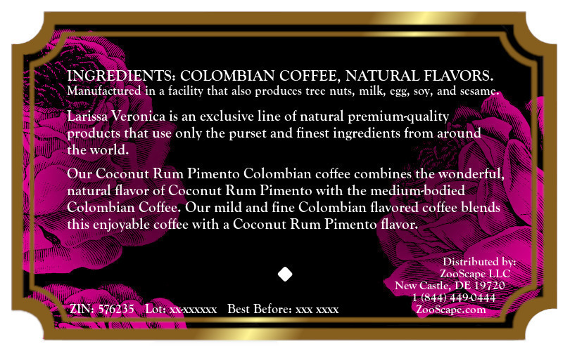 Coconut Rum Pimento Colombian Coffee <BR>(Single Serve K-Cup Pods)