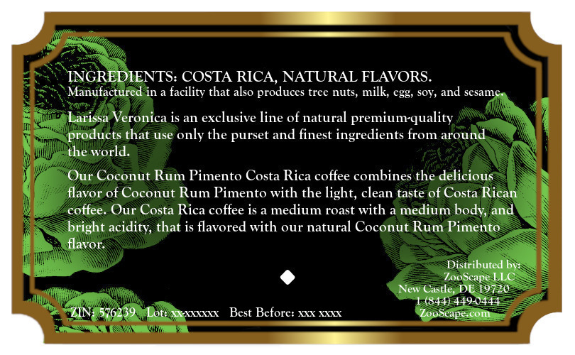 Coconut Rum Pimento Costa Rica Coffee <BR>(Single Serve K-Cup Pods)