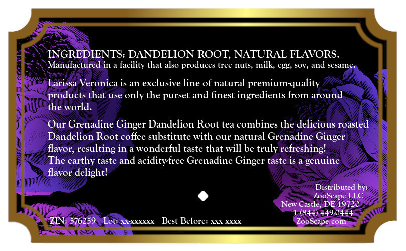 Grenadine Ginger Dandelion Root Tea <BR>(Single Serve K-Cup Pods)