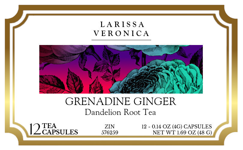 Grenadine Ginger Dandelion Root Tea <BR>(Single Serve K-Cup Pods) - Label