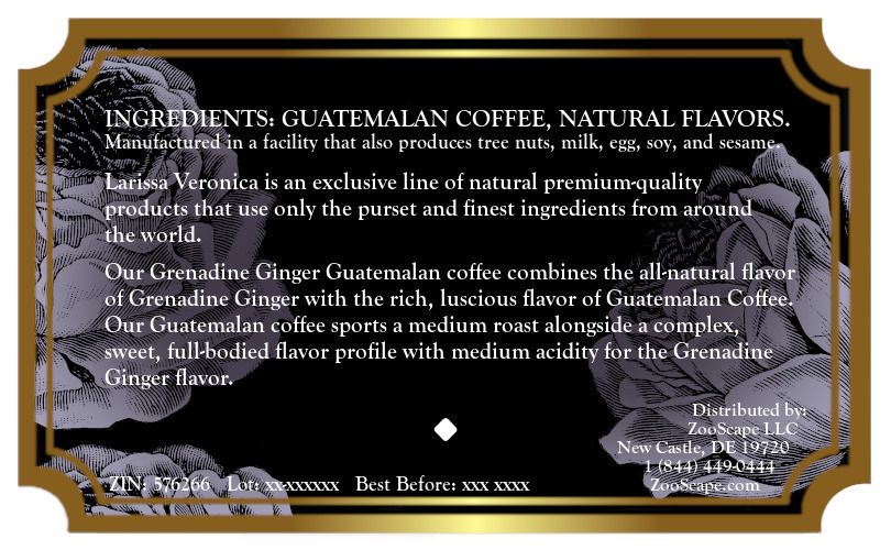 Grenadine Ginger Guatemalan Coffee <BR>(Single Serve K-Cup Pods)