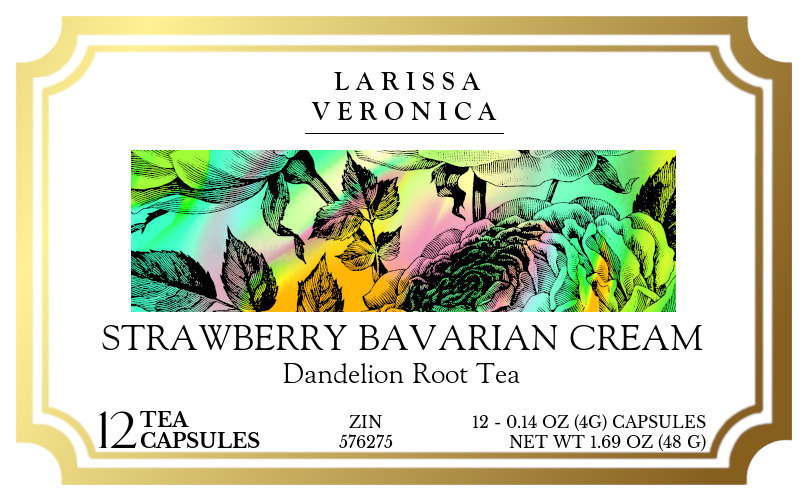 Strawberry Bavarian Cream Dandelion Root Tea <BR>(Single Serve K-Cup Pods) - Label