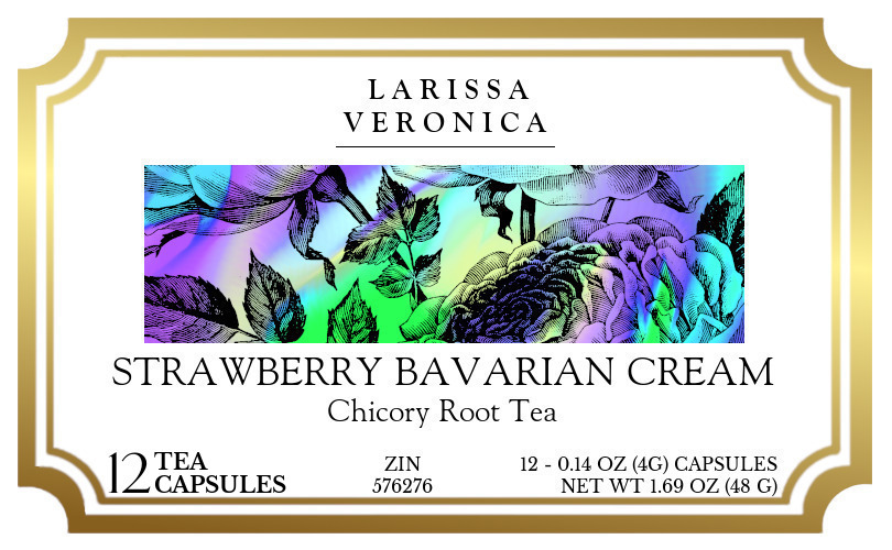 Strawberry Bavarian Cream Chicory Root Tea <BR>(Single Serve K-Cup Pods) - Label
