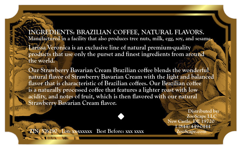 Strawberry Bavarian Cream Brazilian Coffee <BR>(Single Serve K-Cup Pods)