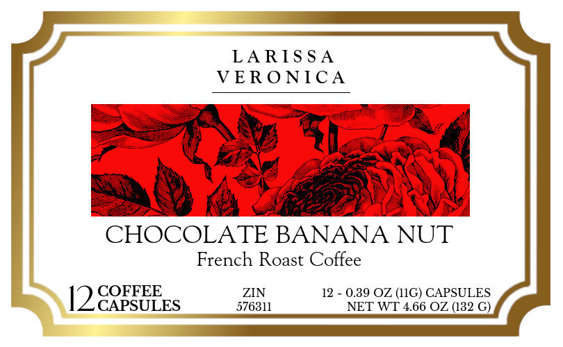 Chocolate Banana Nut French Roast Coffee <BR>(Single Serve K-Cup Pods) - Label