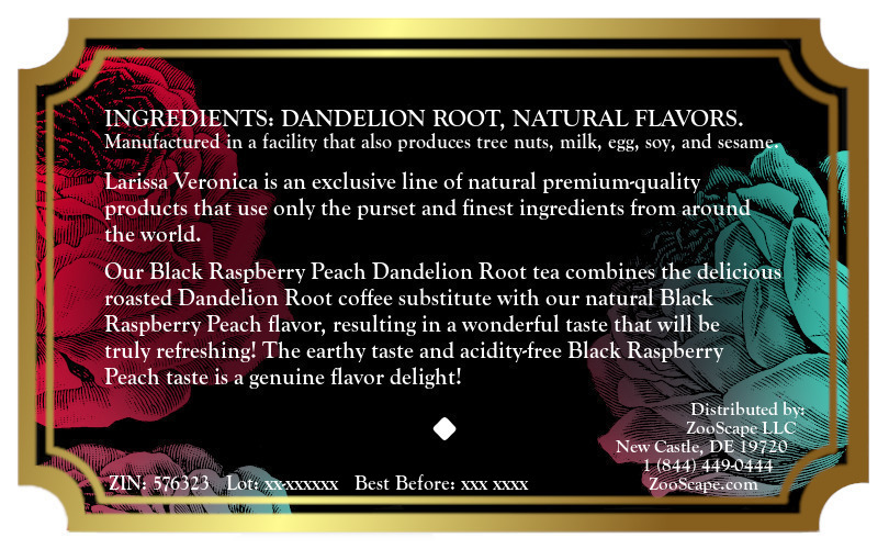 Black Raspberry Peach Dandelion Root Tea <BR>(Single Serve K-Cup Pods)