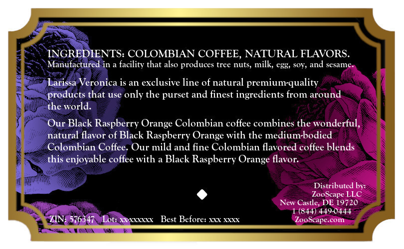 Black Raspberry Orange Colombian Coffee <BR>(Single Serve K-Cup Pods)