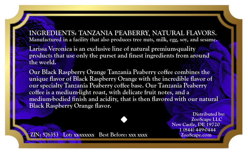 Black Raspberry Orange Tanzania Peaberry Coffee <BR>(Single Serve K-Cup Pods)