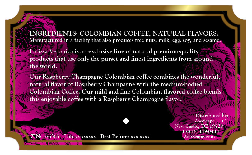 Raspberry Champagne Colombian Coffee <BR>(Single Serve K-Cup Pods)