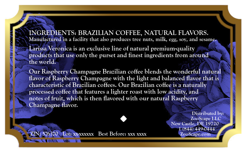 Raspberry Champagne Brazilian Coffee <BR>(Single Serve K-Cup Pods)