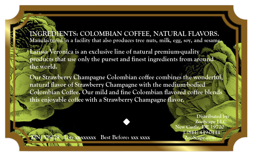Strawberry Champagne Colombian Coffee <BR>(Single Serve K-Cup Pods)