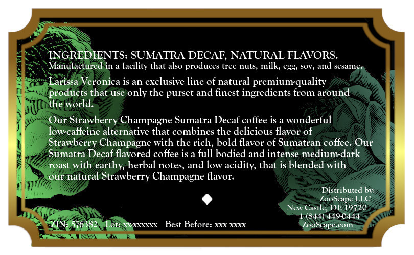 Strawberry Champagne Sumatra Decaf Coffee <BR>(Single Serve K-Cup Pods)