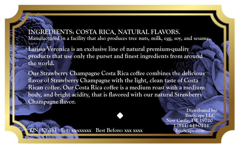 Strawberry Champagne Costa Rica Coffee <BR>(Single Serve K-Cup Pods)