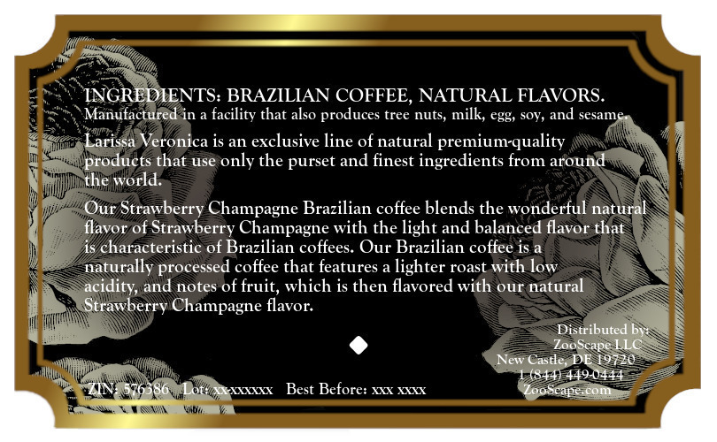 Strawberry Champagne Brazilian Coffee <BR>(Single Serve K-Cup Pods)