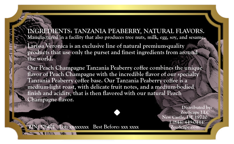 Peach Champagne Tanzania Peaberry Coffee <BR>(Single Serve K-Cup Pods)