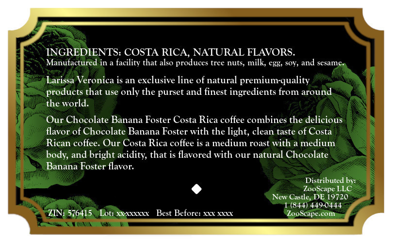 Chocolate Banana Foster Costa Rica Coffee <BR>(Single Serve K-Cup Pods)