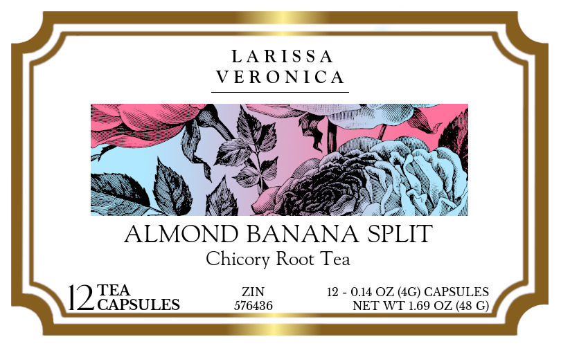 Almond Banana Split Chicory Root Tea <BR>(Single Serve K-Cup Pods) - Label