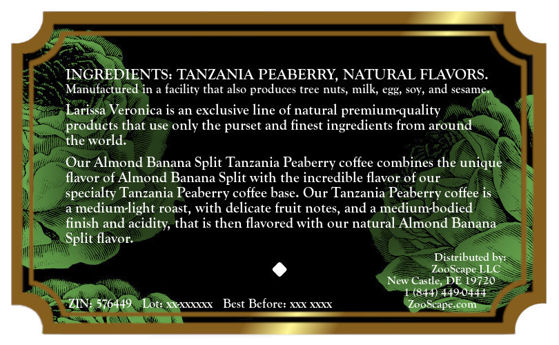 Almond Banana Split Tanzania Peaberry Coffee <BR>(Single Serve K-Cup Pods)