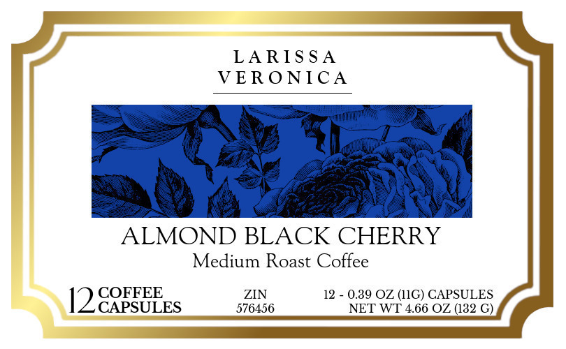 Almond Black Cherry Medium Roast Coffee <BR>(Single Serve K-Cup Pods) - Label