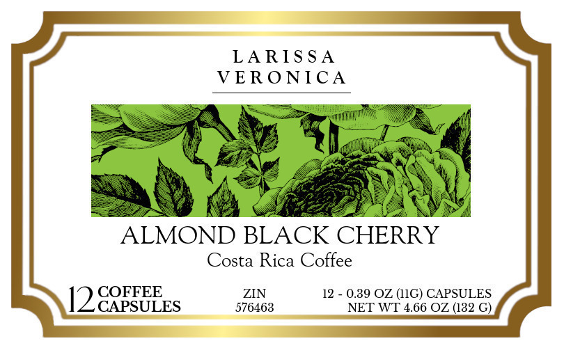 Almond Black Cherry Costa Rica Coffee <BR>(Single Serve K-Cup Pods) - Label