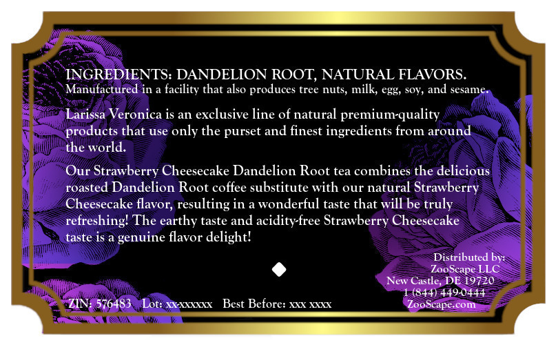 Strawberry Cheesecake Dandelion Root Tea <BR>(Single Serve K-Cup Pods)