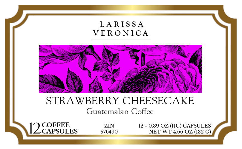 Strawberry Cheesecake Guatemalan Coffee <BR>(Single Serve K-Cup Pods) - Label