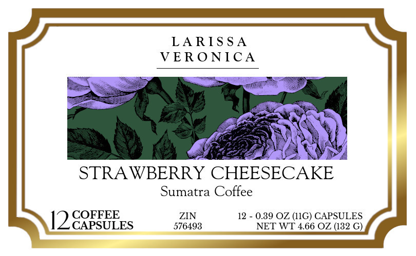 Strawberry Cheesecake Sumatra Coffee <BR>(Single Serve K-Cup Pods) - Label