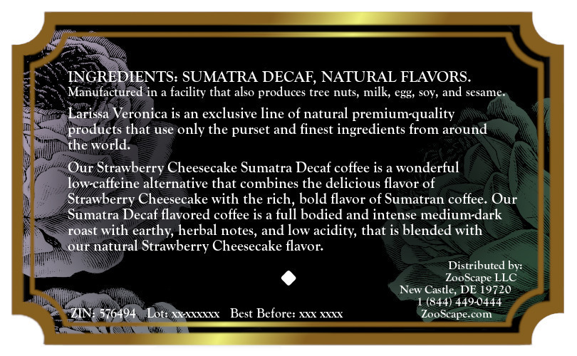 Strawberry Cheesecake Sumatra Decaf Coffee <BR>(Single Serve K-Cup Pods)