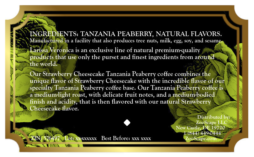 Strawberry Cheesecake Tanzania Peaberry Coffee <BR>(Single Serve K-Cup Pods)