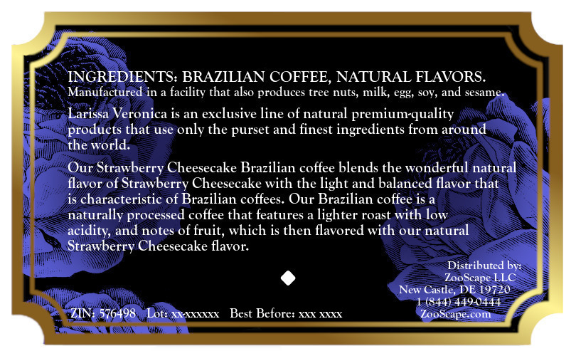 Strawberry Cheesecake Brazilian Coffee <BR>(Single Serve K-Cup Pods)