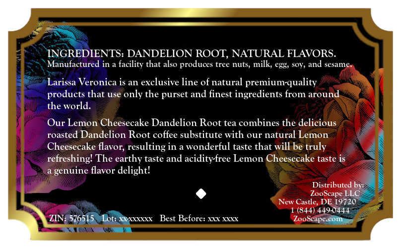 Lemon Cheesecake Dandelion Root Tea <BR>(Single Serve K-Cup Pods)