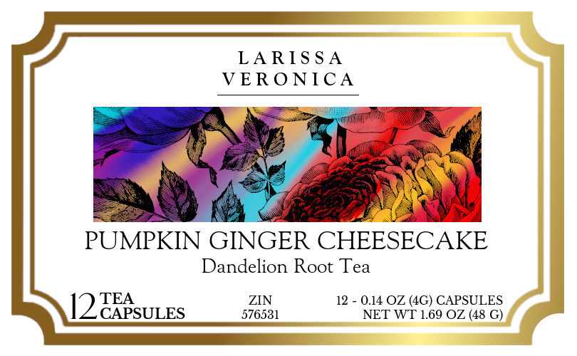 Pumpkin Ginger Cheesecake Dandelion Root Tea <BR>(Single Serve K-Cup Pods) - Label