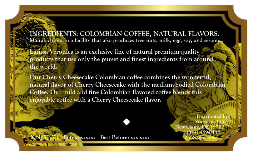 Cherry Cheesecake Colombian Coffee <BR>(Single Serve K-Cup Pods)