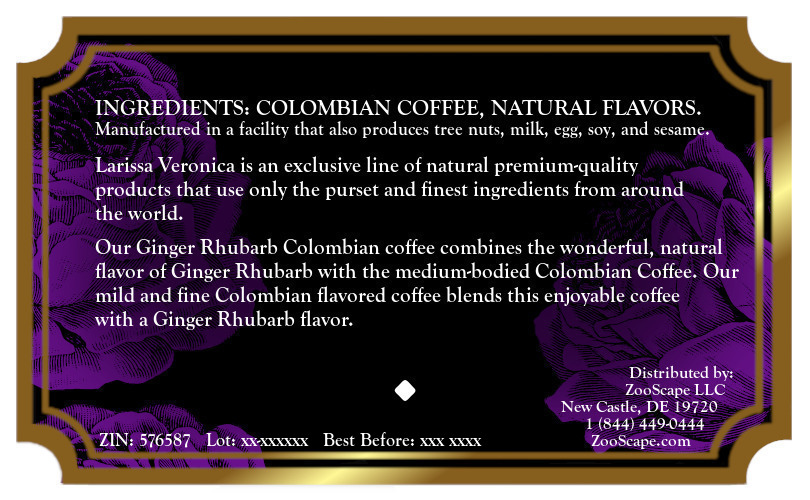 Ginger Rhubarb Colombian Coffee <BR>(Single Serve K-Cup Pods)