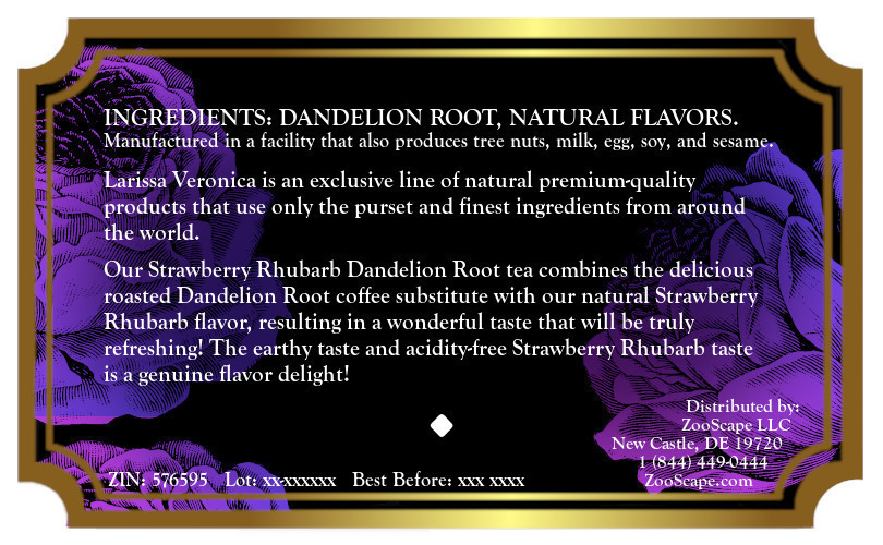 Strawberry Rhubarb Dandelion Root Tea <BR>(Single Serve K-Cup Pods)