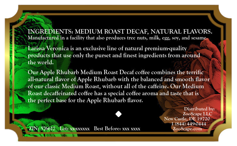 Apple Rhubarb Medium Roast Decaf Coffee <BR>(Single Serve K-Cup Pods)