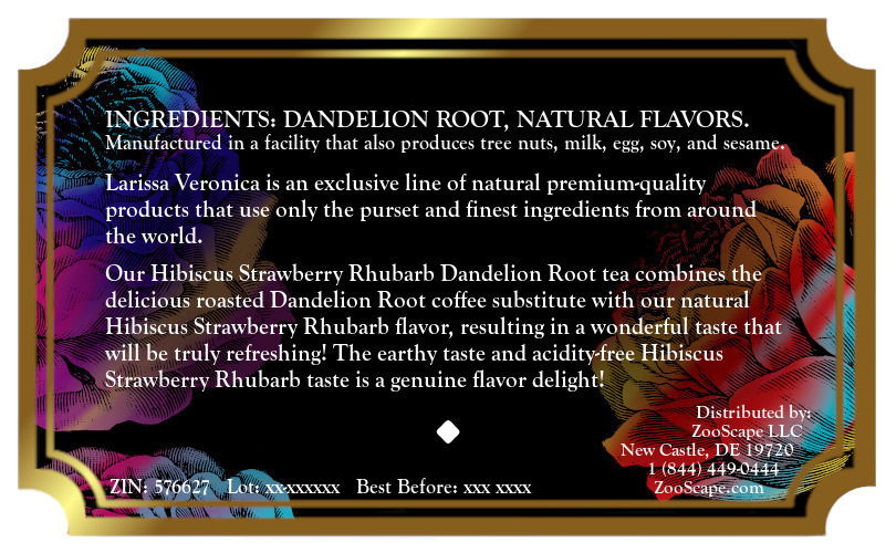 Hibiscus Strawberry Rhubarb Dandelion Root Tea <BR>(Single Serve K-Cup Pods)