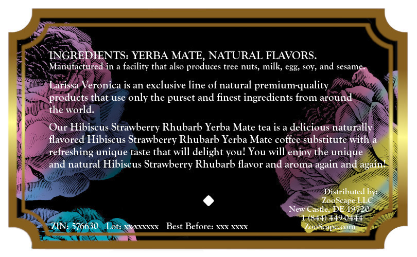 Hibiscus Strawberry Rhubarb Yerba Mate Tea <BR>(Single Serve K-Cup Pods)