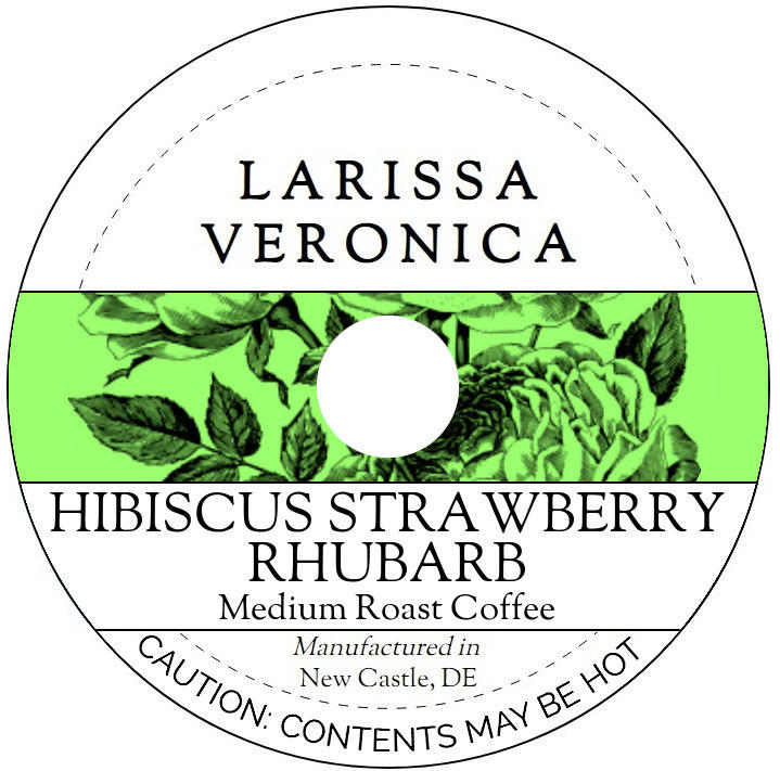 Hibiscus Strawberry Rhubarb Medium Roast Coffee <BR>(Single Serve K-Cup Pods)