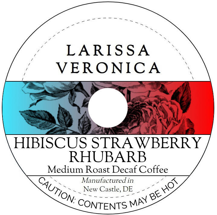 Hibiscus Strawberry Rhubarb Medium Roast Decaf Coffee <BR>(Single Serve K-Cup Pods)