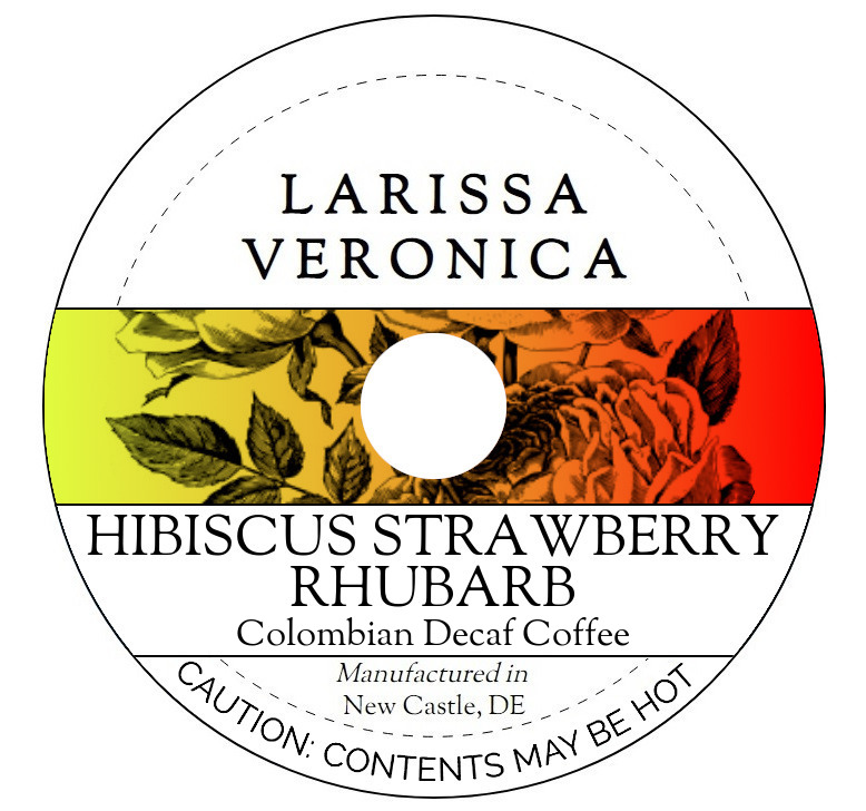 Hibiscus Strawberry Rhubarb Colombian Decaf Coffee <BR>(Single Serve K-Cup Pods)