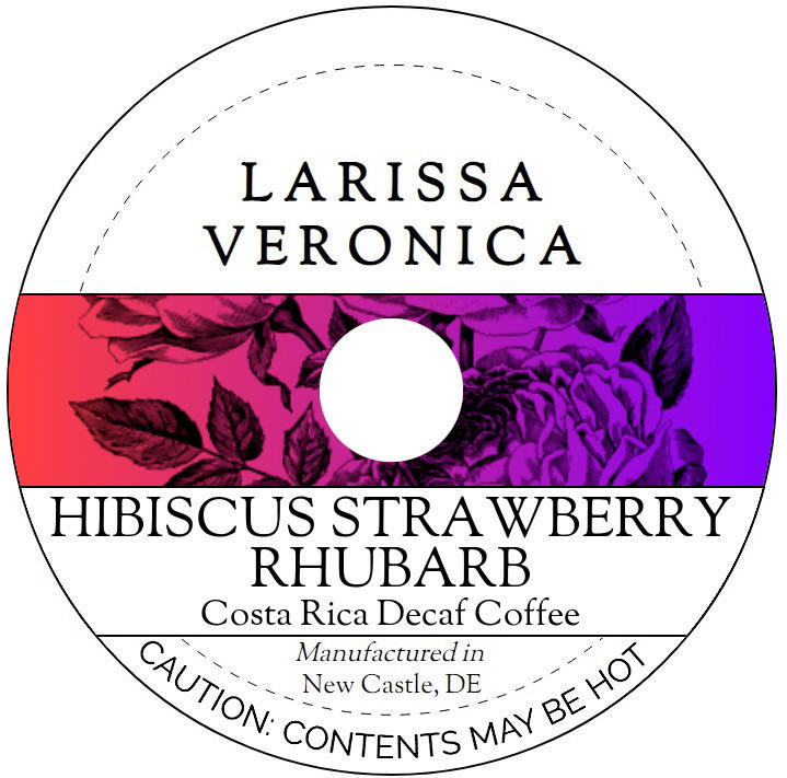 Hibiscus Strawberry Rhubarb Costa Rica Decaf Coffee <BR>(Single Serve K-Cup Pods)